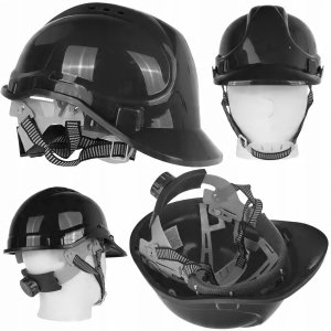 Kask ochronny budowlany BHP regulowany – czarny (50) 1