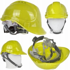 Kask ochronny budowlany BHP regulowany – żółty (50) 1