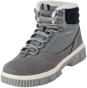 BLIVIGNO - Buty LIVINGO damskie trzewiki robocze zimowe lekkie wygodne ocieplane futerkiem do pracy górskie wędrówki - szaro-granatowy 41 3