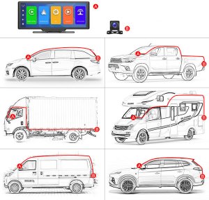 EKRAN SAMOCHODOWY MONITOR ODTWARZACZ CARPLAY ANDROID APPLE MONIOTR KAMERA COFANIA A3018 15