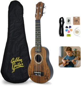 Zestaw: Ukulele sopranowe ciemne GBU10+ akcesoria Golden Guitar one size 2