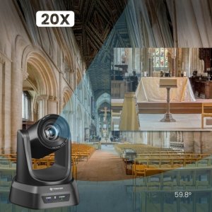 TONGVEO Kamera do wideokonferencji HDMI PTZ 20x zoom USB 1080p 60 kl/s 3