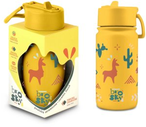 Brosky Kids Żólta butelka na wodę dla dzieci w lamy 450ml 2