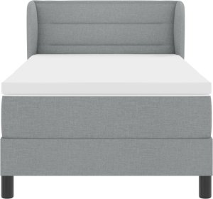 Łóżko boxspring vidaXL z materacem Jasnoszary 90x190 cm Tkanina 2