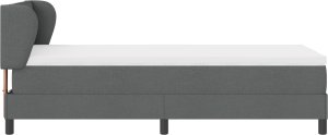 Łóżko kontynentalne vidaXL z materacem - Ciemnoszare, 90x190 cm, Tkanina 4
