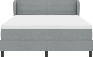 Łóżko z materacem vidaXL w kolorze jasnoszarym 140x200 cm, materiał 2