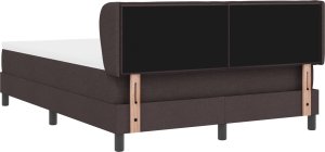 Łóżko kontynentalne vidaXL z materacem ciemny brąz 140x200 cm tkanina 3