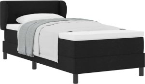 Łóżko z materacem vidaXL Czarne 100x200 cm Tkanina 3