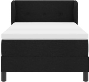 Łóżko z materacem vidaXL Czarne 100x200 cm Tkanina 8