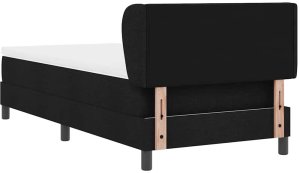 Łóżko z materacem vidaXL Czarne 100x200 cm Tkanina 10