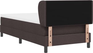 vidaXL Łóżko kontynentalne z materacem brązowe ciemne 100x200 cm tkanina 2