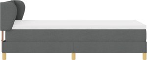 Łóżko z materacem vidaXL w kolorze ciemnoszarym 90x200 cm z tkaniny 3