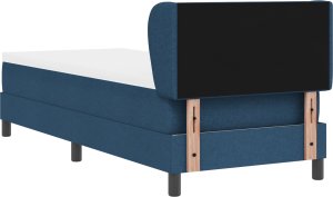 Łóżko z materacem vidaXL z niebieskim obiciem 80x200 cm 2