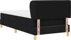 Łóżko Box Spring z materacem w czarnym kolorze, 90x190 cm, materiał 3