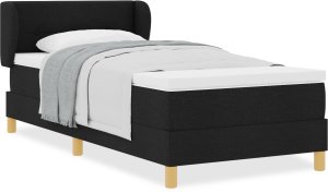 vidaXL Łóżko z materacem - Czarny, 90x190 cm, Tkanina 3
