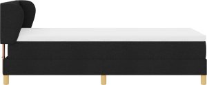 vidaXL Łóżko z materacem - Czarny, 90x190 cm, Tkanina 5