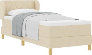 Łóżko Box Spring z materacem vidaXL w kolorze kremowym - 80x200 cm 2