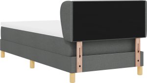 Łóżko Box Spring z materacem vidaXL Szare 80x200 cm Tkanina 3