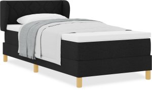 Łóżko boxspring vidaXL z materacem, czarne, 90x190 cm, materiał 2