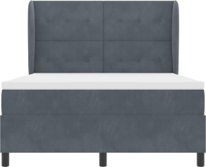 Łóżko kontynentalne z materacem vidaXL Szary 140x190 cm Aksamit 4