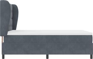 Łóżko kontynentalne z materacem vidaXL Szary 140x190 cm Aksamit 5