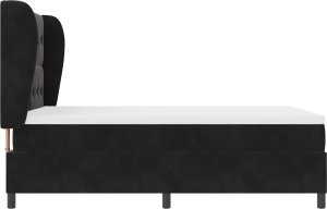 Łóżko kontynentalne z materacem vidaXL Czarny 160x200 cm Aksamit 2
