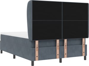Łóżko kontynentalne z materacem vidaXL Szary 160x200 cm Aksamit 3