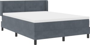 vidaXL Łóżko Box Spring z materacem Szare 140x190 cm Aksamit 4
