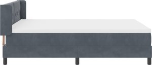 vidaXL Łóżko Box Spring z materacem Szare 140x190 cm Aksamit 5