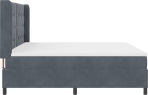 łóżko Box Spring z materacem vidaXL ciemnoszare 200x200 cm aksamit 4