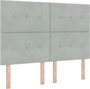 Łóżko typu Box Spring z materacem Jasnoszary 140x190 cm Aksamit 3