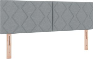 vidaXL Łóżko z ramą sprężynową z materacem i LED Jasnoszary 160x200 cm Tkanina 3