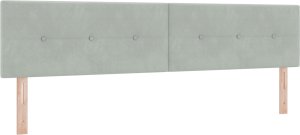 vidaXL Łóżko z materacem i podestem z LED Szare 200x200 cm Aksamit 5