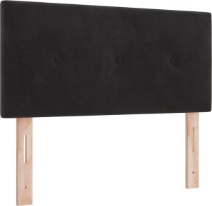 vidaXL Łóżko kontynentalne z materacem i LED czarne 90x200 cm aksamit 3