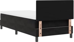 vidaXL Łóżko kontynentalne z materacem i LED czarne 90x200 cm aksamit 5