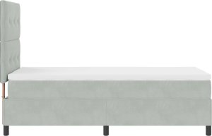 vidaXL Łóżko kontynentalne z materacem i oświetleniem LED Szare 100x200 cm Aksamit 2