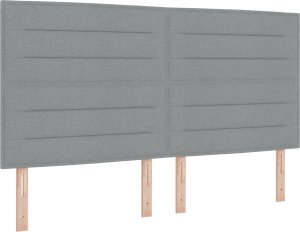 Łóżko Box Spring vidaXL z materacem i podświetleniem szarym 200x200 cm z tkaniny 4
