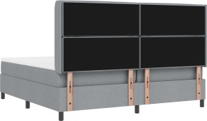 Łóżko Box Spring vidaXL z materacem i podświetleniem szarym 200x200 cm z tkaniny 5