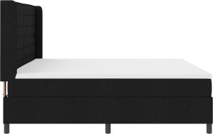 Łóżko Box Spring z Materacem i LED Czarne 200x200 cm Tkanina 3