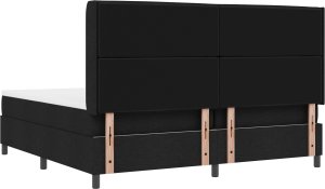 Łóżko Box Spring z Materacem i LED Czarne 200x200 cm Tkanina 4