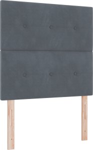 Łóżko kontynentalne vidaXL z materacem i LED Szary ciemny 100x200 cm Aksamit 2