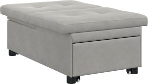vidaXL Sofa Łóżko 3-w-1 Wysuwany Jasnoszary 4