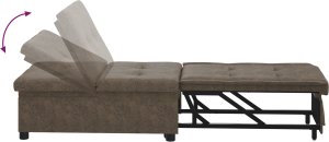 vidaXL Sofa z funkcją spania 3-w-1 z rozkładającym się designem, zielona armia, sztuczna skóra 5