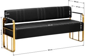 Activeshop Gabbiano Sofa do poczekalni Avila złoto czarna 2
