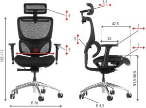 Fotel biurowy ERGONEW S1A czarny tkanina STEMA 21