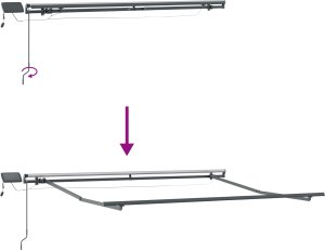 vidaXL Ręcznie chowana markiza z wielokolorowym paskiem 350x250 cm 6