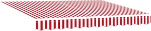 vidaXL Automatyczna chowana markiza w paski czerwono-białe 350x250 cm 2