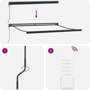 vidaXL Automatyczna chowana markiza w paski czerwono-białe 350x250 cm 8