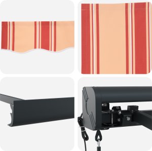 vidaXL Automatyczna chowana markiza żółto-pomarańczowa 400x300 cm 7