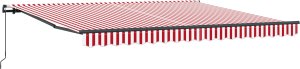 vidaXL Ręczna markiza chowana Czerwono-Biała 400x300 cm 5
